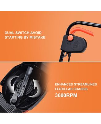 12 Amp 14" Electric Corded Push Lawn Mower with Grass Bag