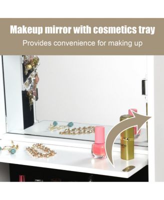 Wall Door Mounted Mirror Jewelry Cabinet Organizer