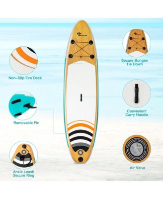 11' Inflatable Stand Up Paddle Surfboard W/Bag Aluminum Paddle Pump