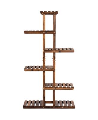 6 Tier 11 Pots Wooden Plant Flower Display Stand Wood Shelf