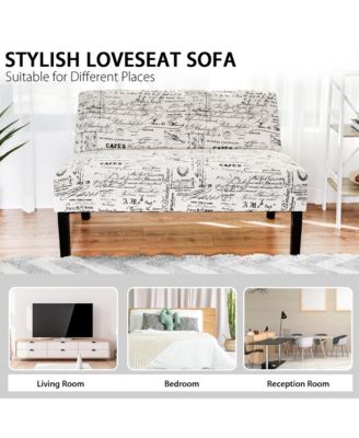 Armless Loveseat Sofa Fabric Settee Bench Bed Chair