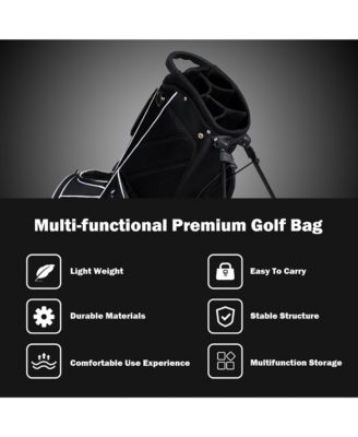 Golf Stand Cart Bag Club w/6 Way Divider Carry Organizer