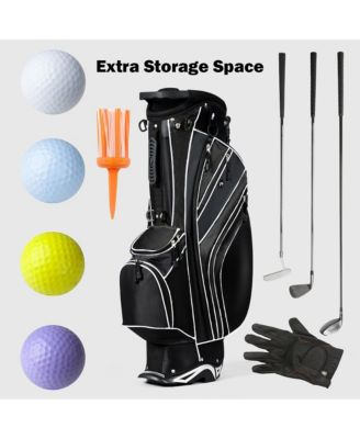 Golf Stand Cart Bag Club w/6 Way Divider Carry Organizer