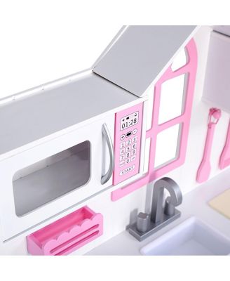 Kids Wood Kitchen Toy Cooking Pretend Play Set Toddler Wooden Playset