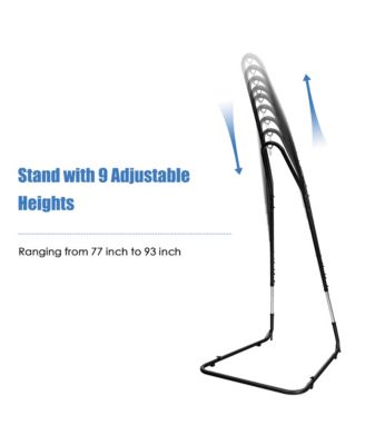 Patio Adjustable 77" to 93" Hammock Chair Stand Hanging Chair Stand