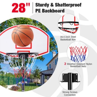 Adjustable Basketball Hoop System Stand Kid Indoor Outdoor Net Goal