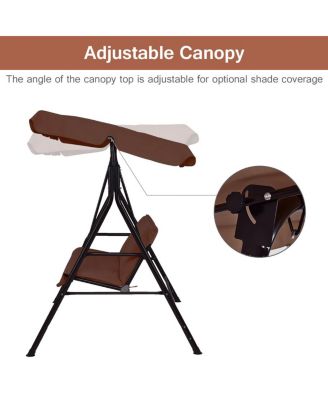 Loveseat Patio Canopy Swing Glider Hammock Cushioned Steel Frame Outdoor