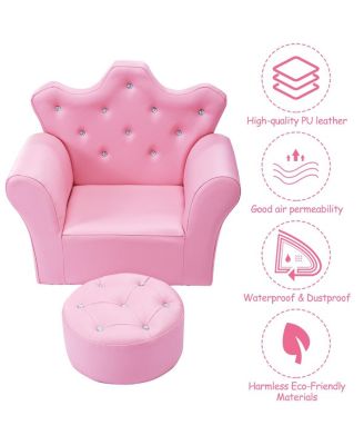 Pink Kids Sofa Armrest Chair Couch Children Toddler