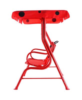 Kids Patio Swing Chair Children Porch Bench Canopy 2 Person Yard Furniture