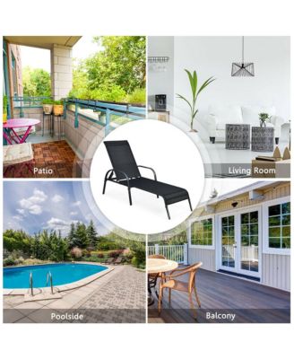 Patio Chaise Lounge Outdoor Folding Recliner Chair