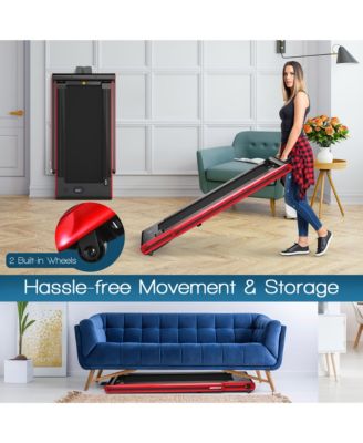 2-in-1 Folding Treadmill 2.25HP Jogging Machine w/ Dual LED Display