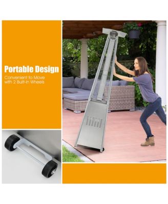 90'' Tall Pyramid Patio Heater Quartz Glass Tube Flame Heating 42000 BTU