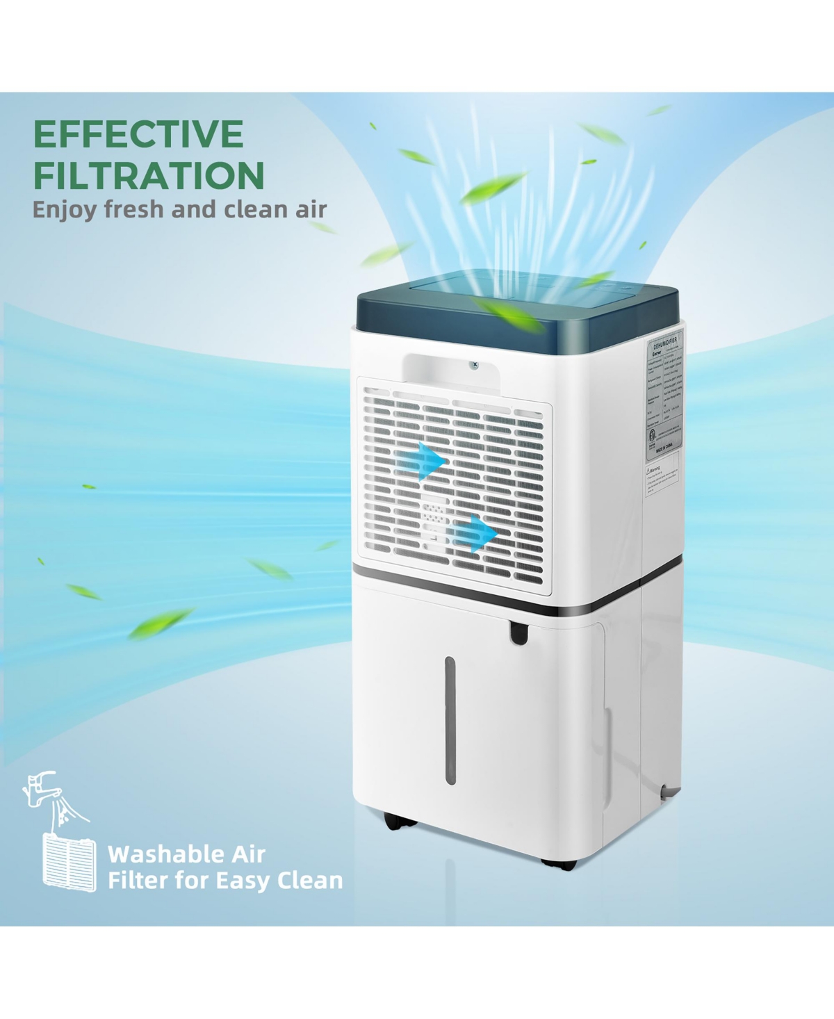Costway 24 Pints 1500 Sq. Ft Dehumidifier For To Room w/ Indicator