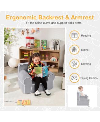 Kids Sofa Toddler Foam Filled Armchair Velvet Fabric Baby