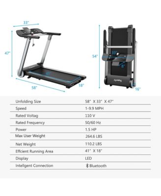 Folding Electric Treadmill Jogging MachineBluetooth10 Preset Programs