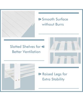 Bamboo Shoe Rack Bench 3-Tier Storage Shelf Holder Home Entryway Hallway