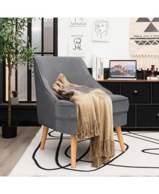 Accent Chair Velvet Upholstered Single Sofa with Legs