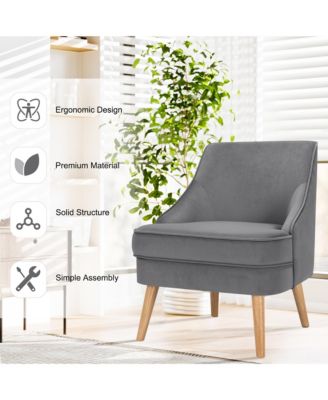 Accent Chair Velvet Upholstered Single Sofa with Legs