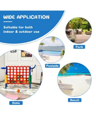 4-in-A Row Giant Game Set w/Basketball Hoop for Family