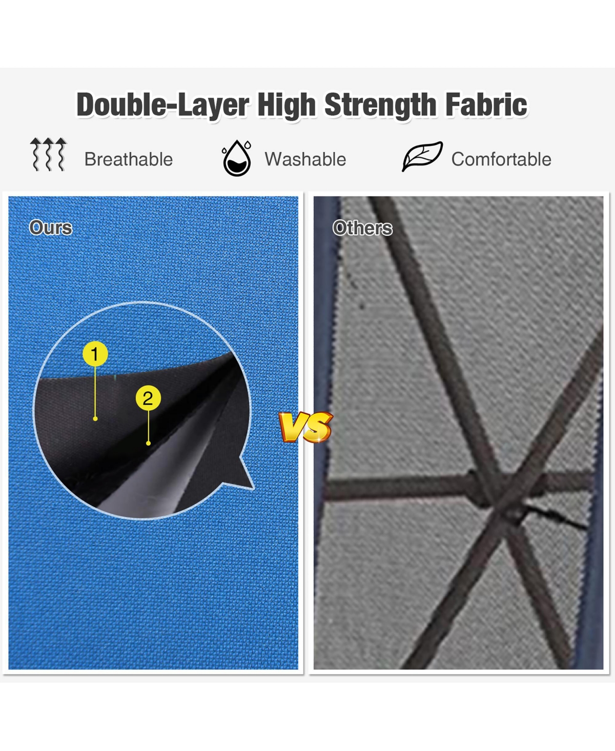 Costway Camping Cot Heavy-Duty Outdoor Cot Bed w/ Side Storage Pocket