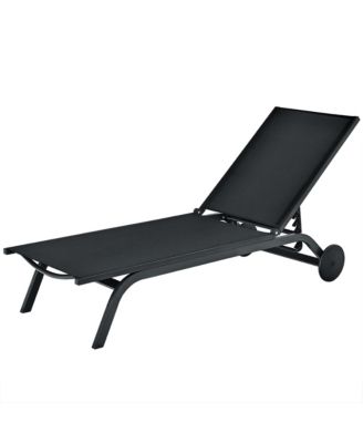 Outdoor Patio Lounge Chair Chaise Reclining Aluminum Fabric Adjustable