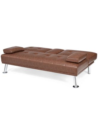 1 piece  Leather Convertible Folding Futon Sofa Bed