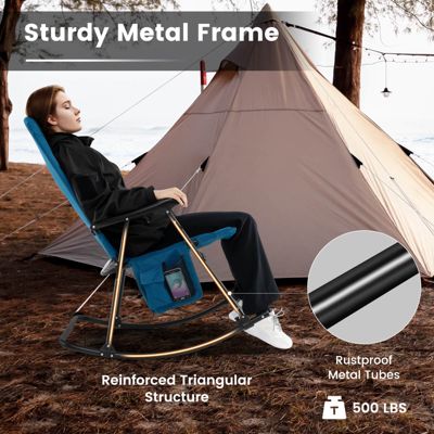 Foldable Rocking Padded Chair Portable Camping Chair