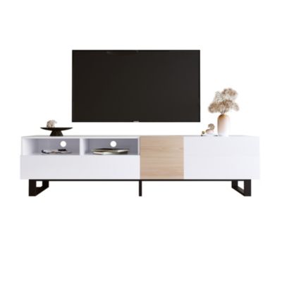 Streamdale 80" TV Stand with Double Storage & Drop Down Door