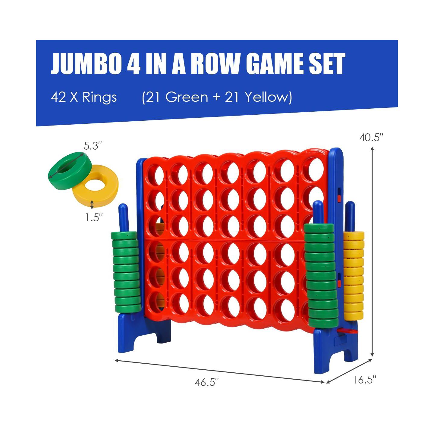 Детские игрушки INOLAIT Jumbo 4-to-Score Giant Game Set with 42 Jumbo Rings and Quick-Release Slider — фото 8