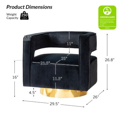 Carisa Contemporary Swivel 29.5" W Barrel Chair with Metal Base