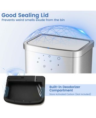 13.2 Gallon Step Trash Can Stainless Steel Airtight Garbage Bin for Home Kitchen