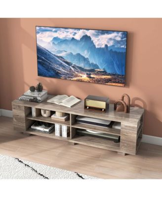 59" Wood TV Stand Console Storage Entertainment Media Center with Shelf