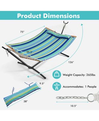 Patio Hammock Foldable Portable Swing Chair Bed with Detachable Pillow