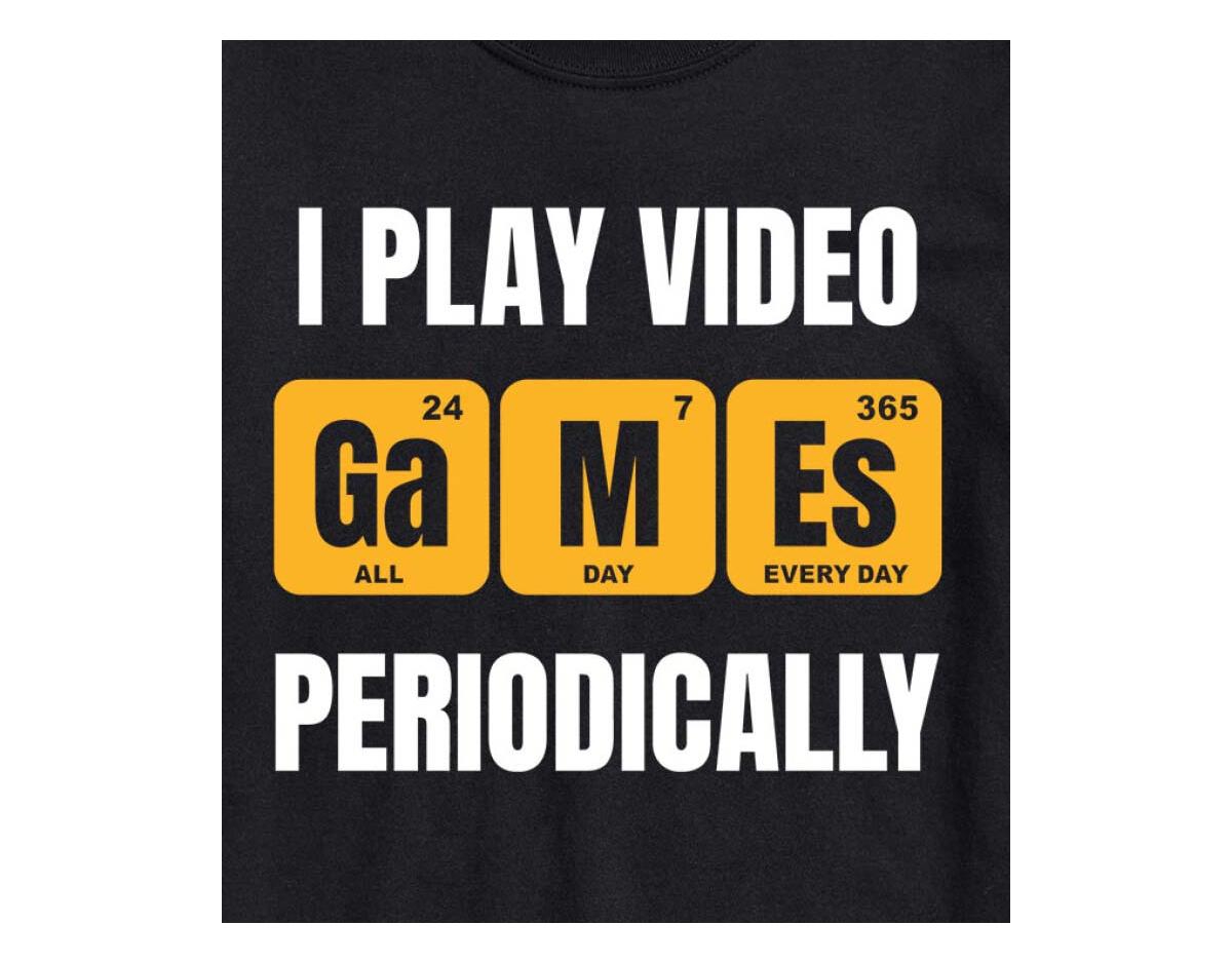 Airwaves Hybrid Apparel I Play Video Games Periodically Mens Short Sleeve Tee In Black