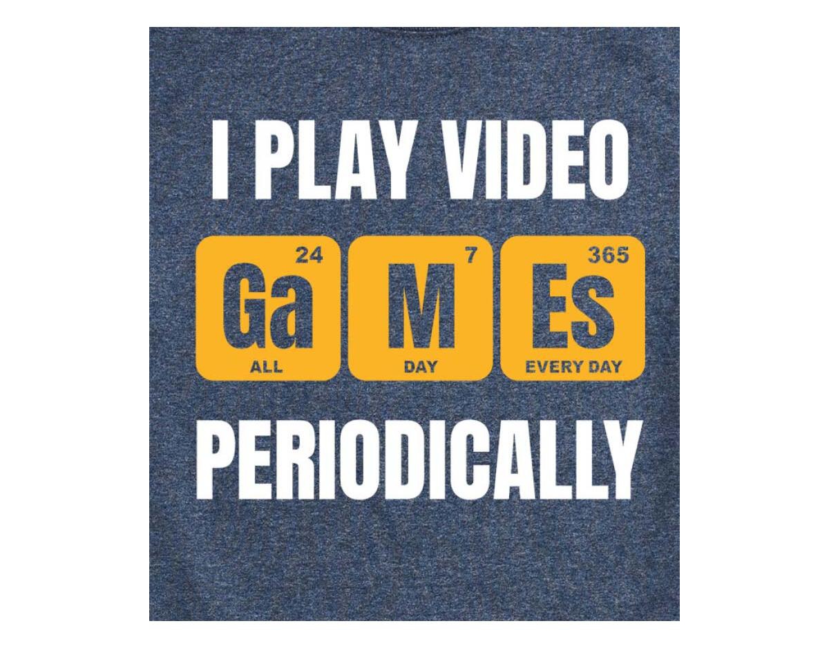 Airwaves Hybrid Apparel I Play Video Games Periodically Mens Short Sleeve Tee In Black