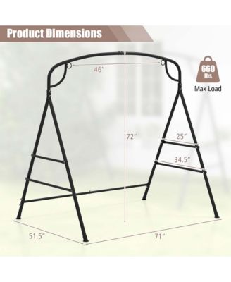 Patio Metal Swing Stand Heavy-Duty A-Shaped Swing Frame with Double Side Bars