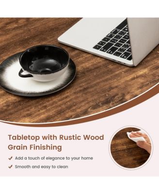 2-Tier Storage Shelf Industrial Coffee Table Rectangular Cocktail Table