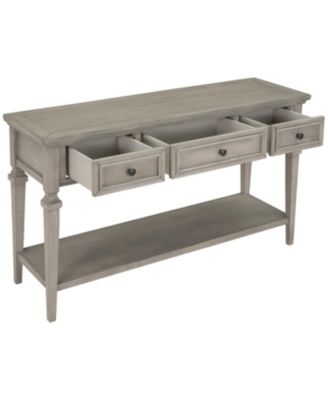 Retro Console Table with Drawers and Shelf