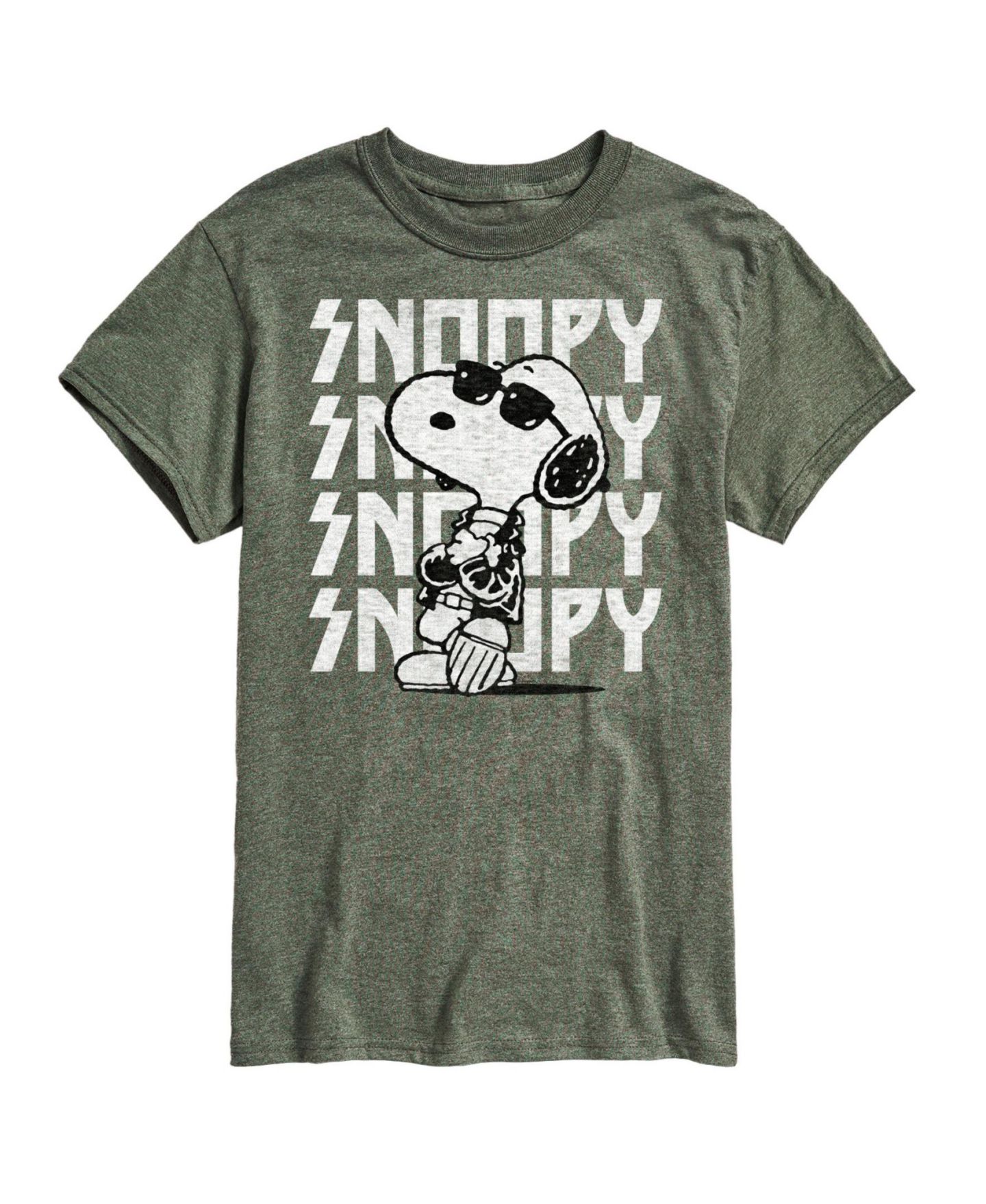 Мужская футболка AIRWAVES Hybrid Apparel Snoopy Rock Name Repeat Short Sleeve, цвет: Меланжевый — фото 6