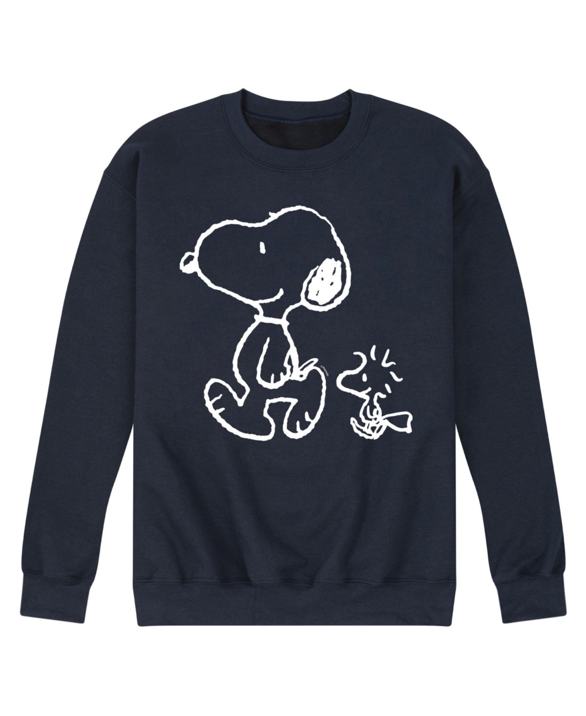 Airwaves Hybrid Apparel Snoopy Woodstock Walk Mens Crew Fleece In Black