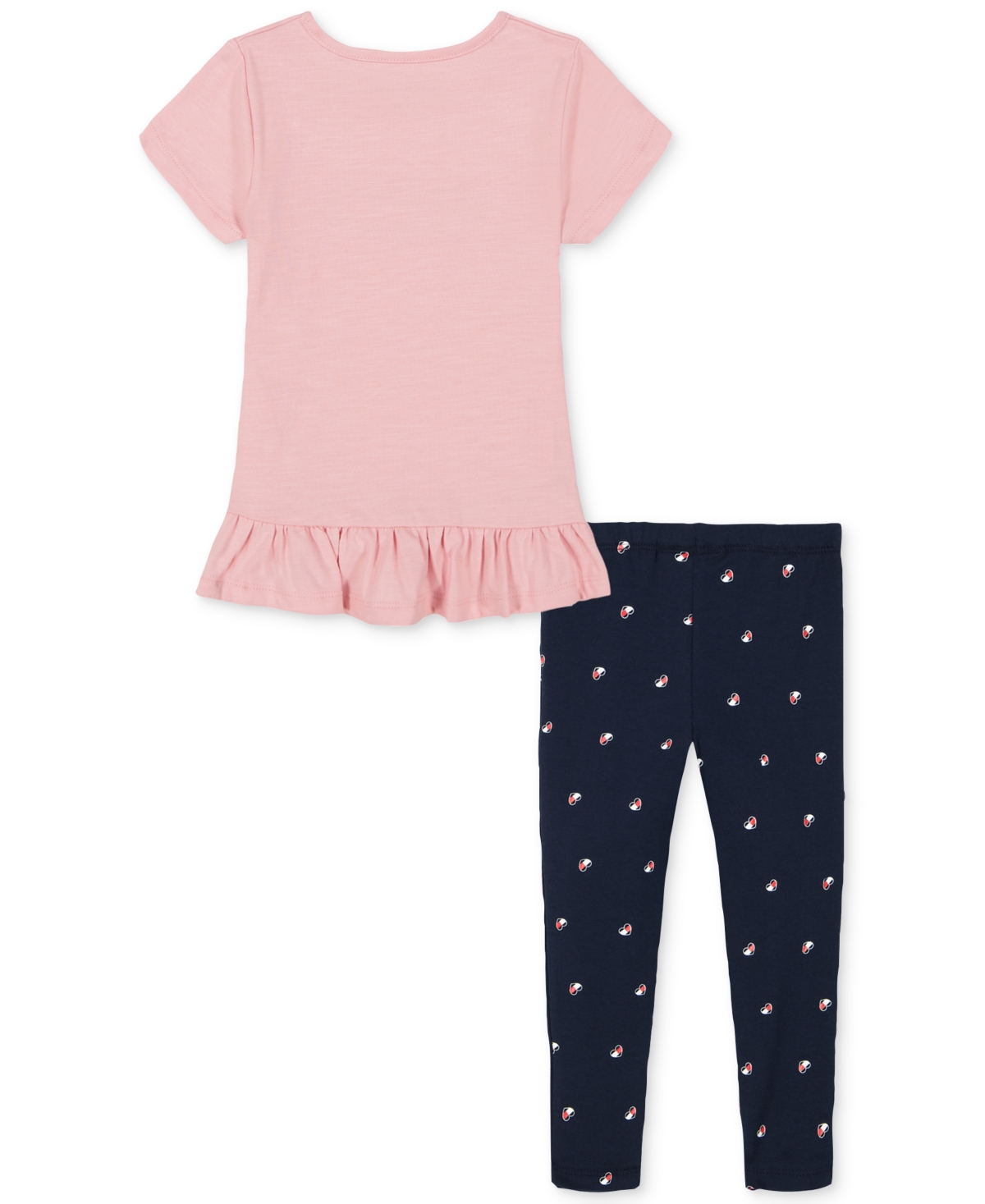 Tommy Hilfiger Toddler and Little Girls Ruffle-Hem Logo Tunic & Logo-Print Leggings, 2 Piece Set