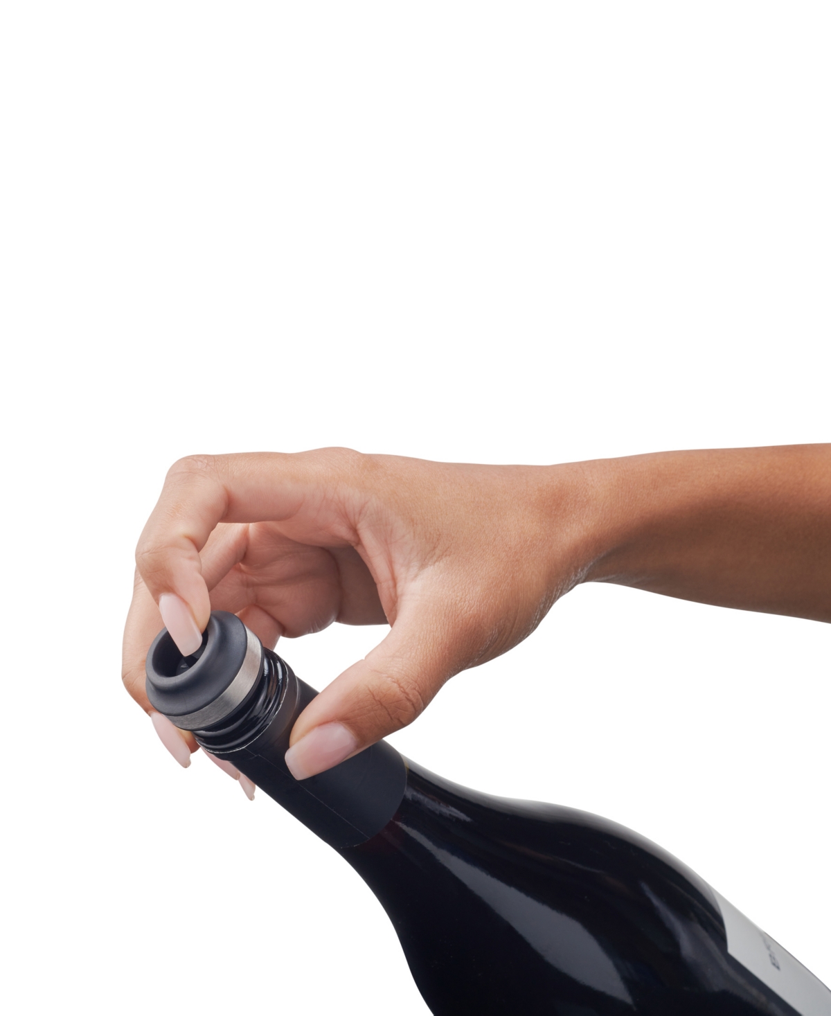 Rabbit Stainless Steel Vacuum Wine Preserver With 2 Stoppers In Silver
