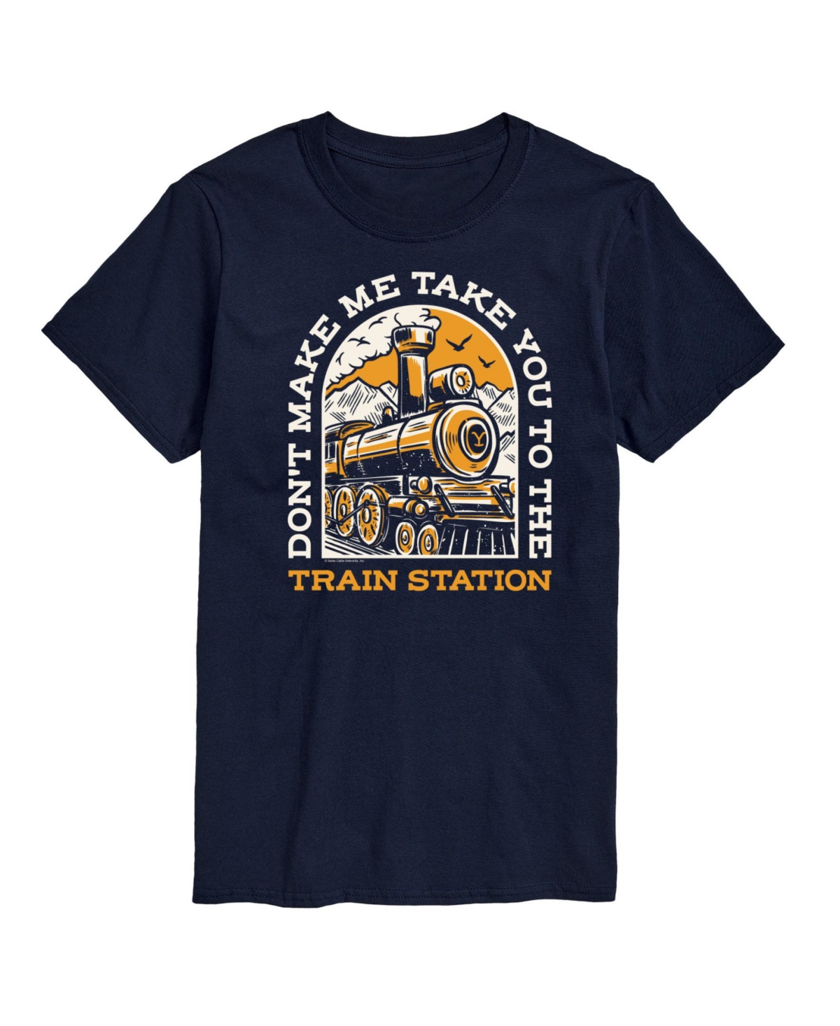 Airwaves Hybrid Apparel Dont Make Me Take You Train Station Mens Short Sleeve Tee In Navy
