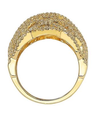 Suzy Levian Sterling Silver Cubic Zirconia Pave-set 5-row Infinity Ring