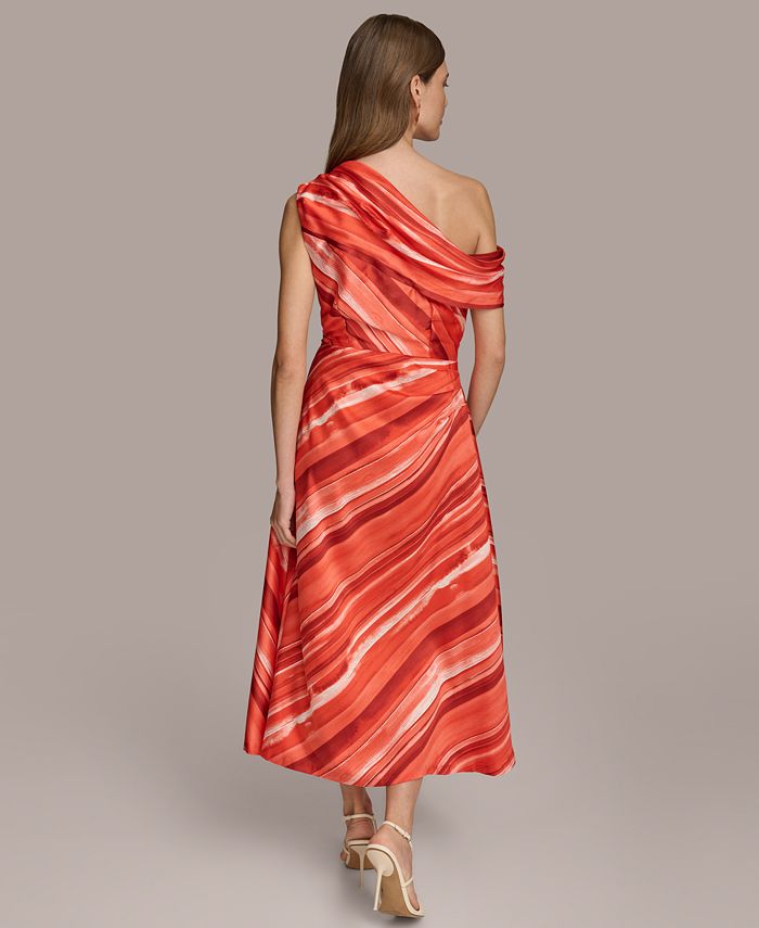 Donna Karan New York Donna Karan Women's One-Shoulder A-Line Midi Dress ...