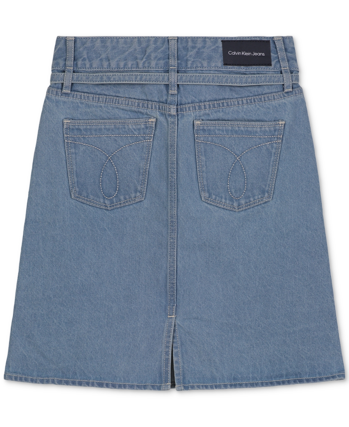 Calvin Klein Big Girls Knee-Length Cotton Denim Skirt