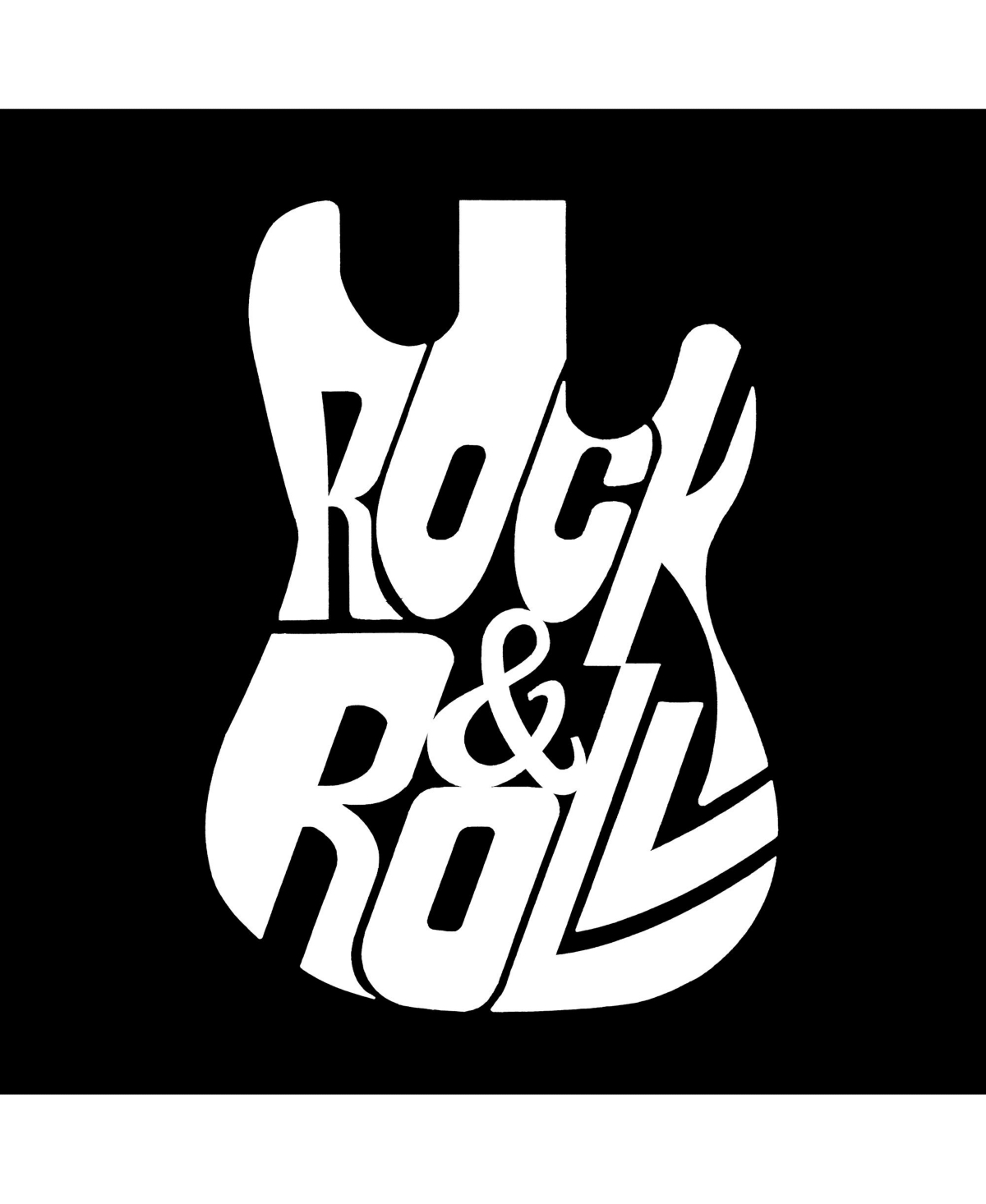 La Pop Art Girls Rock And Roll Guitar Word Art Long Sleeve T-Shirt