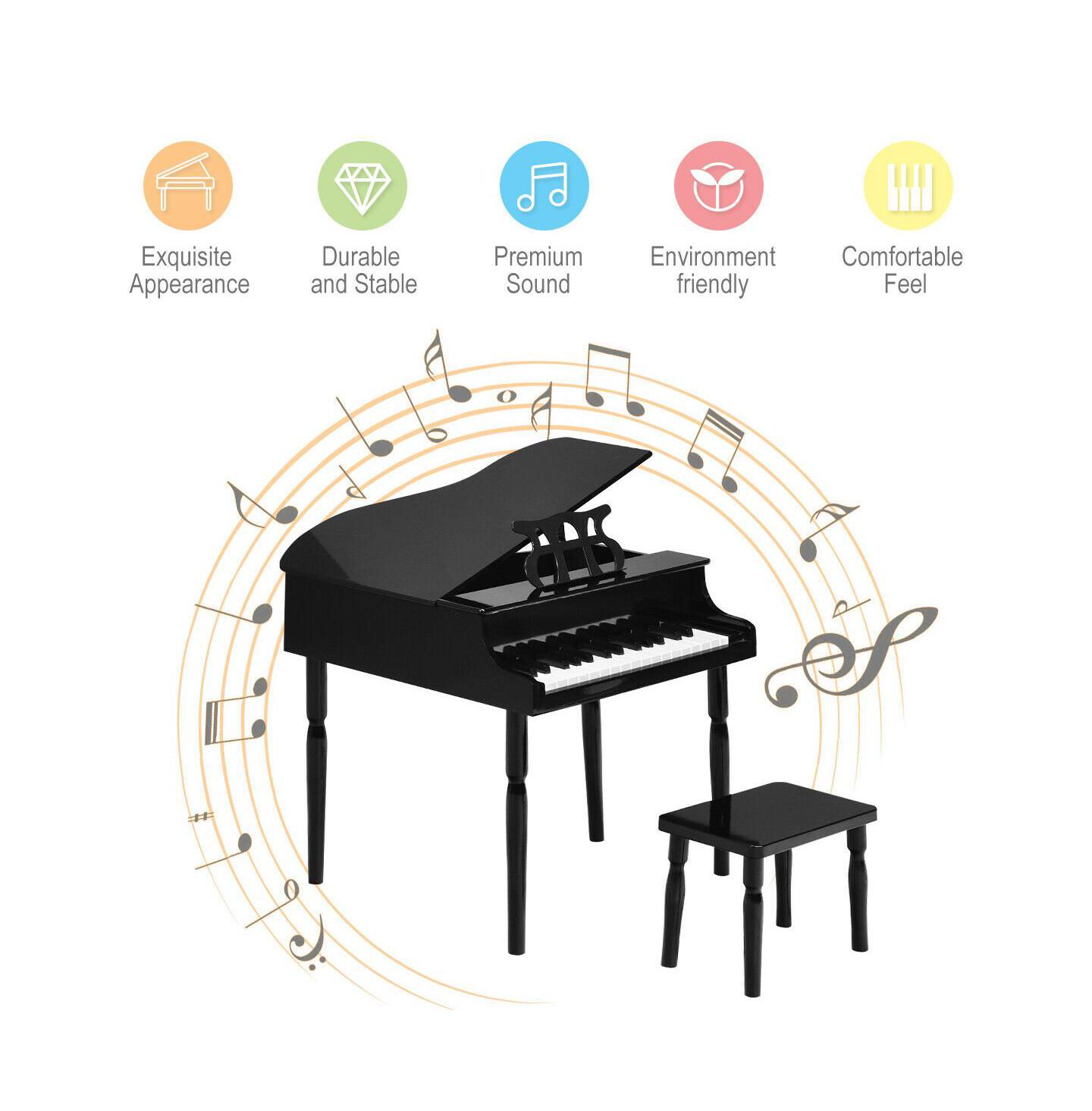 Детская игрушка SUGIFT 30-Key Wooden Grand Piano with True Tones, Ages 3+ — фото 6