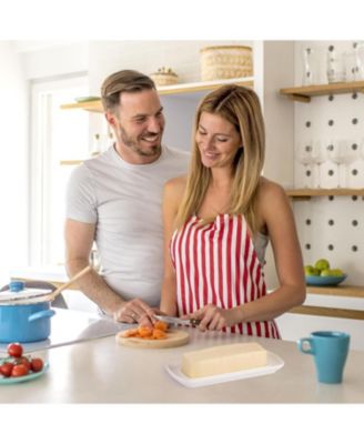 Classic Style Porcelain White Butter Dish With Lid