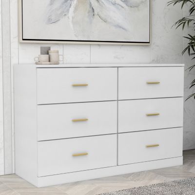 Modern 6-Drawer Dresser Ample Storage, Sturdy & Safe